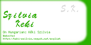 szilvia keki business card